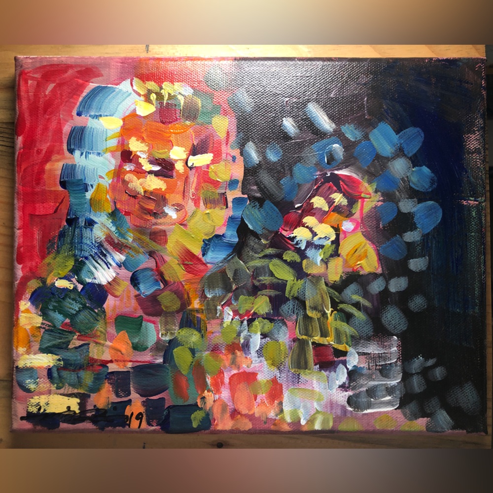 Original artwork one of a kind acrylic painting on canvas 8x10” “Judge & Jane”
